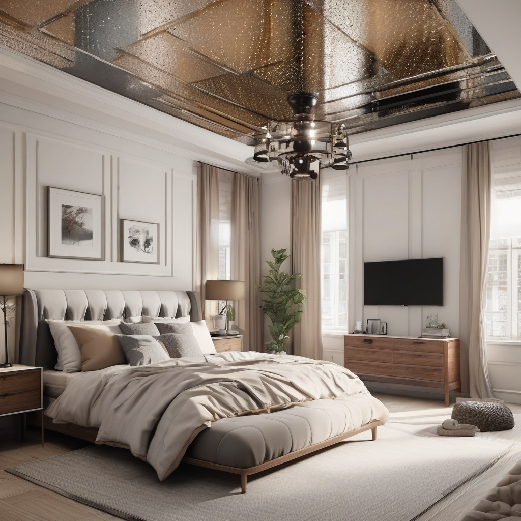 Дизайн потолка в спальне: варианты и материалы